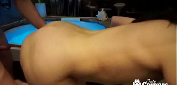  Horny Housewife Rides Her Mans Dick In The Hot Tub